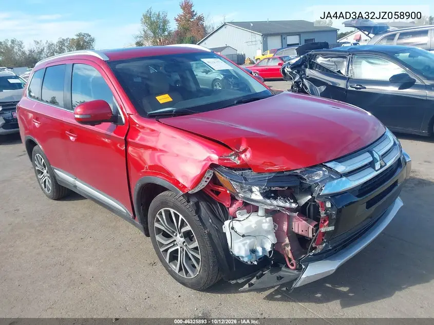 MITSUBISHI OUTLANDER 2018, VIN JA4AD3A32JZ058900