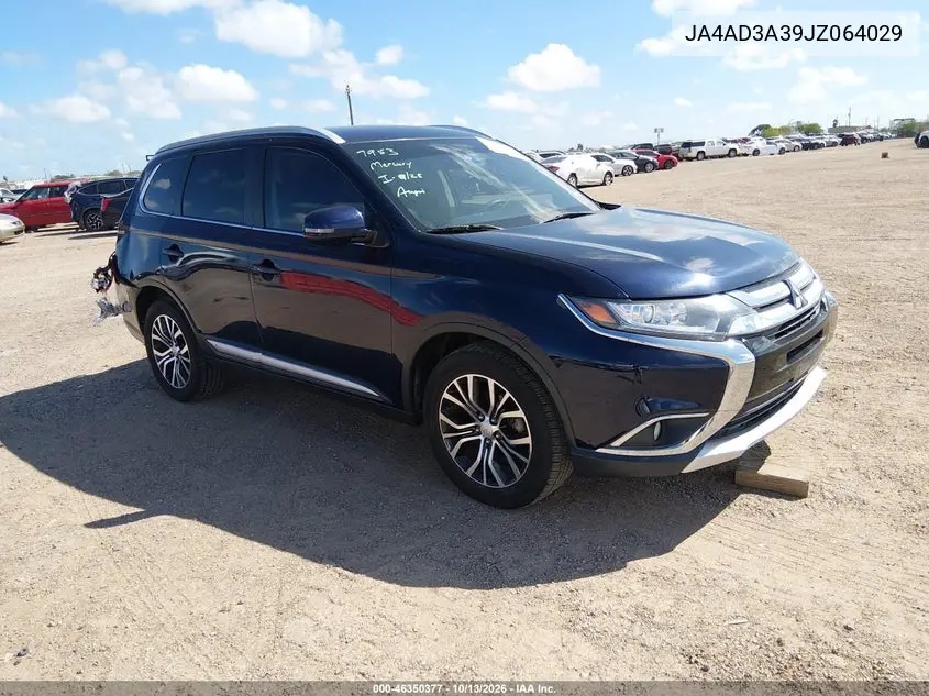 MITSUBISHI OUTLANDER 2018, VIN JA4AD3A39JZ064029