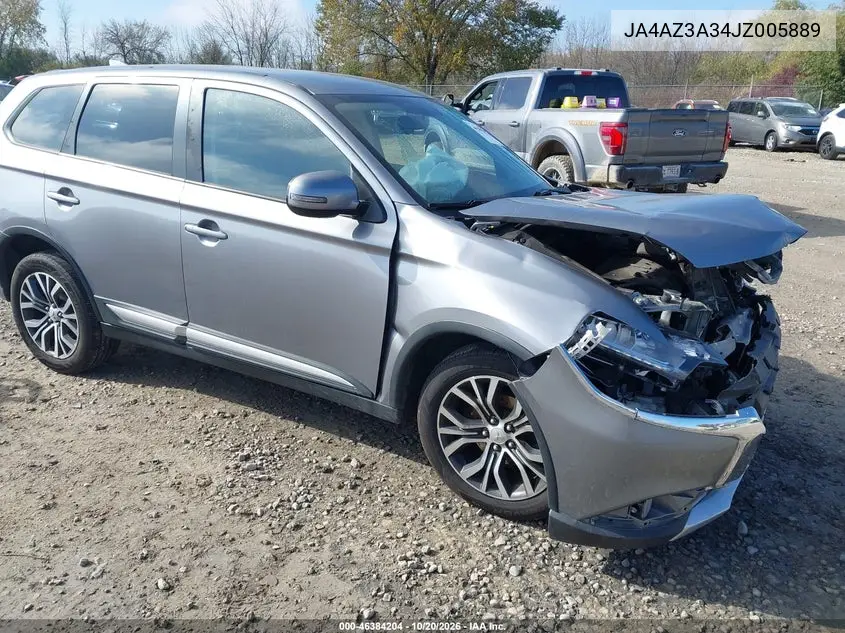 MITSUBISHI OUTLANDER 2018, VIN JA4AZ3A34JZ005889