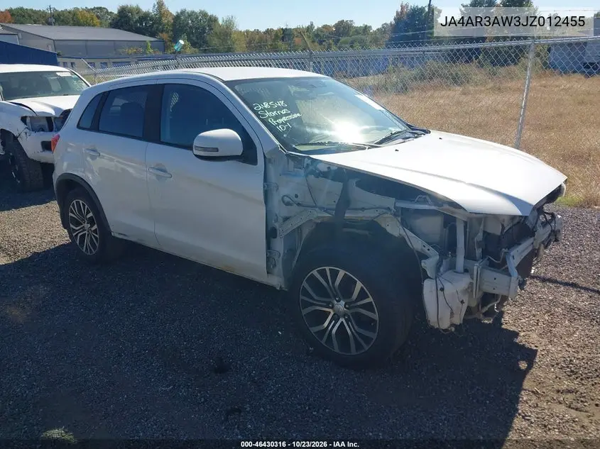 MITSUBISHI OUTLANDER 2018, VIN JA4AR3AW3JZ012455