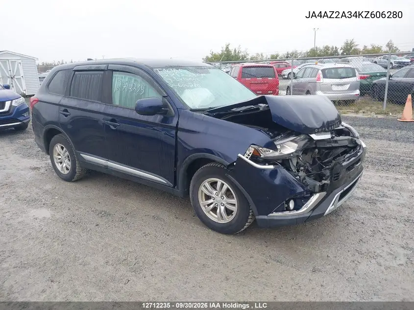 MITSUBISHI OUTLANDER 2019, VIN JA4AZ2A34KZ606280