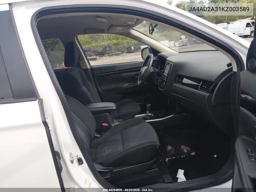 2019 MITSUBISHI OUTLANDER VIN JA4AD2A31KZ003589 — фото 5