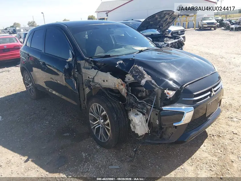 MITSUBISHI OUTLANDER 2019, VIN JA4AR3AU4KU024417