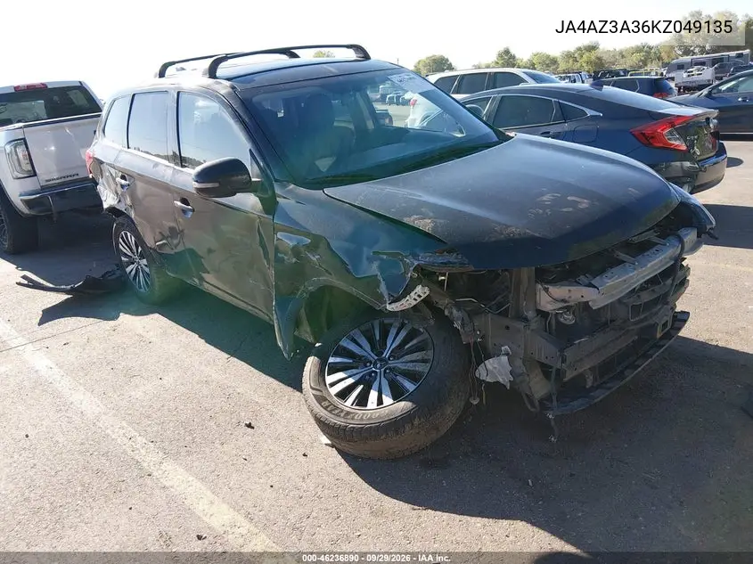 MITSUBISHI OUTLANDER 2019, VIN JA4AZ3A36KZ049135
