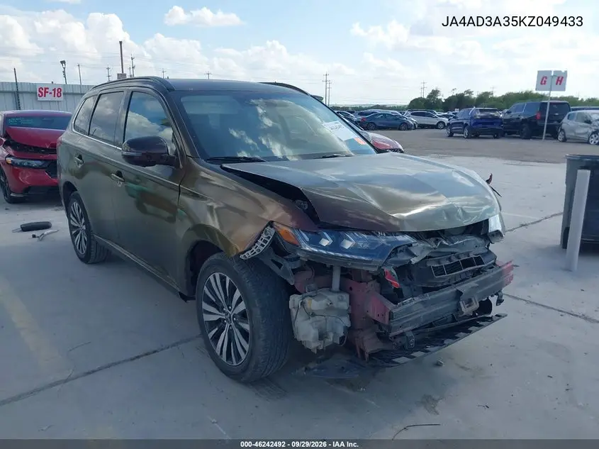 MITSUBISHI OUTLANDER 2019, VIN JA4AD3A35KZ049433