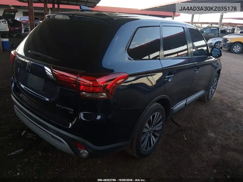 2019 MITSUBISHI OUTLANDER VIN JA4AD3A30KZ035178 — фото 4