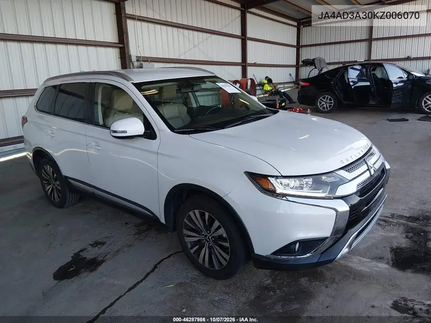 MITSUBISHI OUTLANDER 2019, VIN JA4AD3A30KZ006070