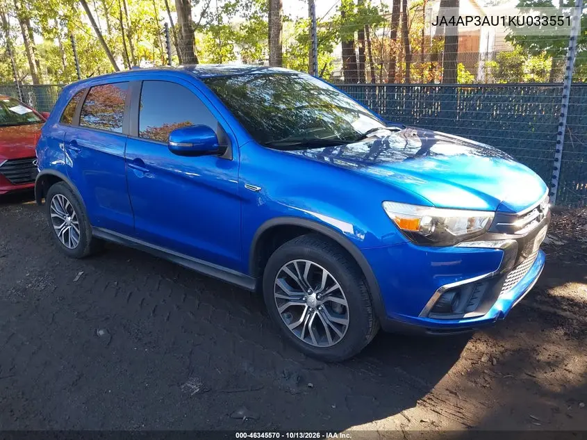 MITSUBISHI OUTLANDER 2019, VIN JA4AP3AU1KU033551