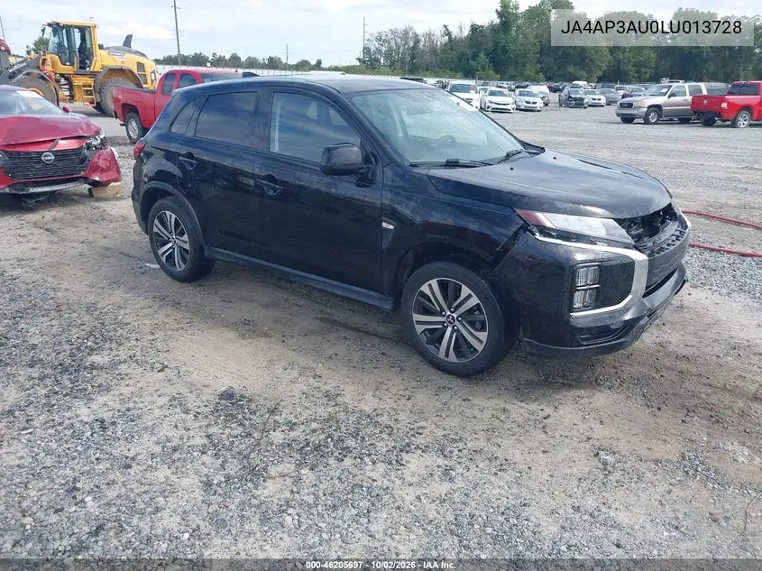 MITSUBISHI OUTLANDER 2020, VIN JA4AP3AU0LU013728