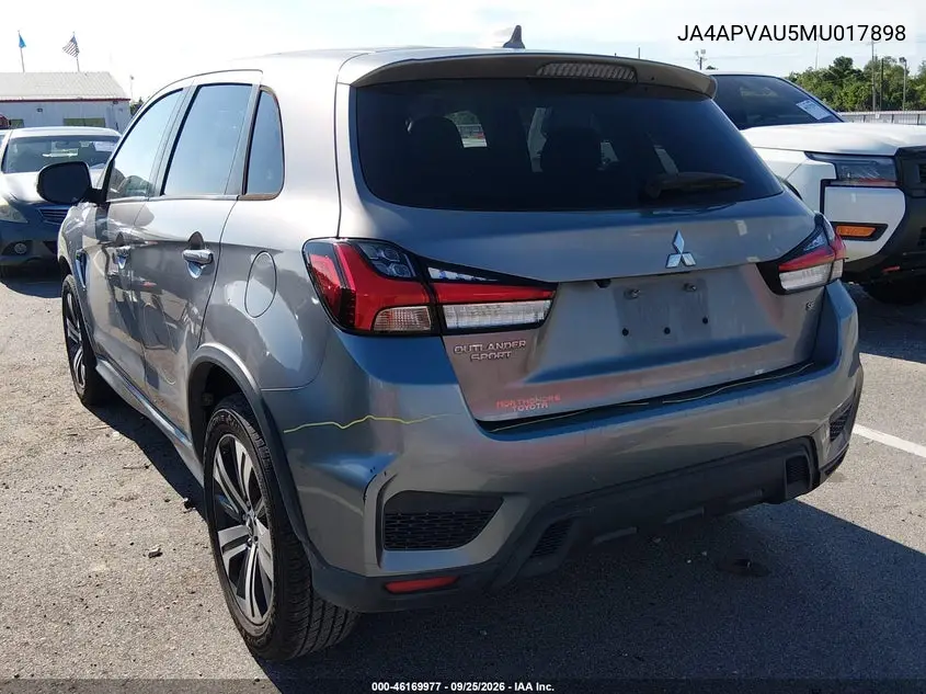 2021 MITSUBISHI OUTLANDER VIN JA4APVAU5MU017898 — фото 3