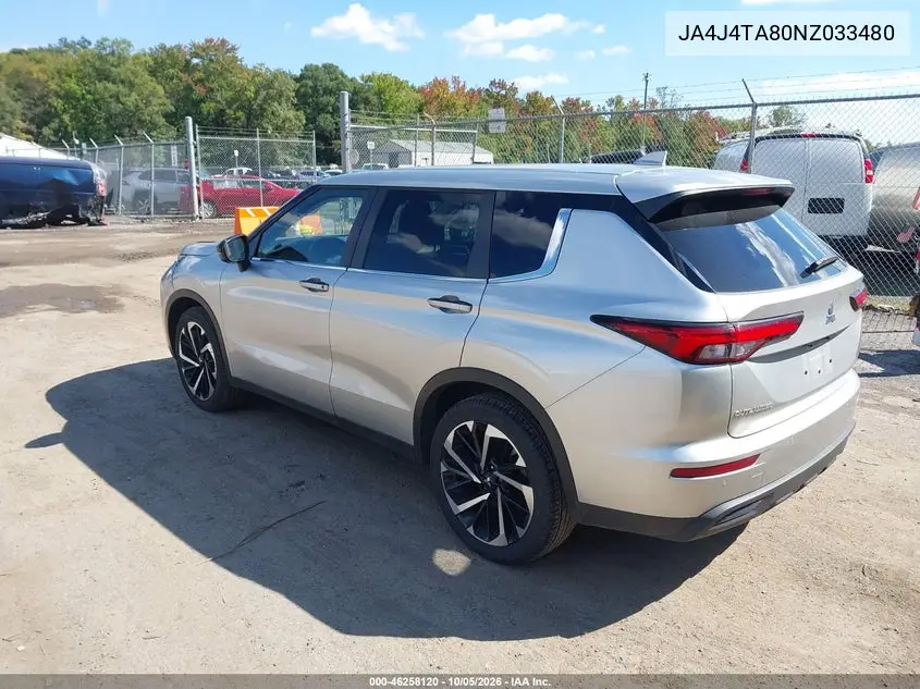 2022 MITSUBISHI OUTLANDER VIN JA4J4TA80NZ033480 — фото 3
