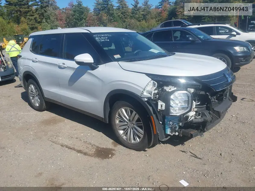 MITSUBISHI OUTLANDER 2022, VIN JA4J4TA86NZ049943