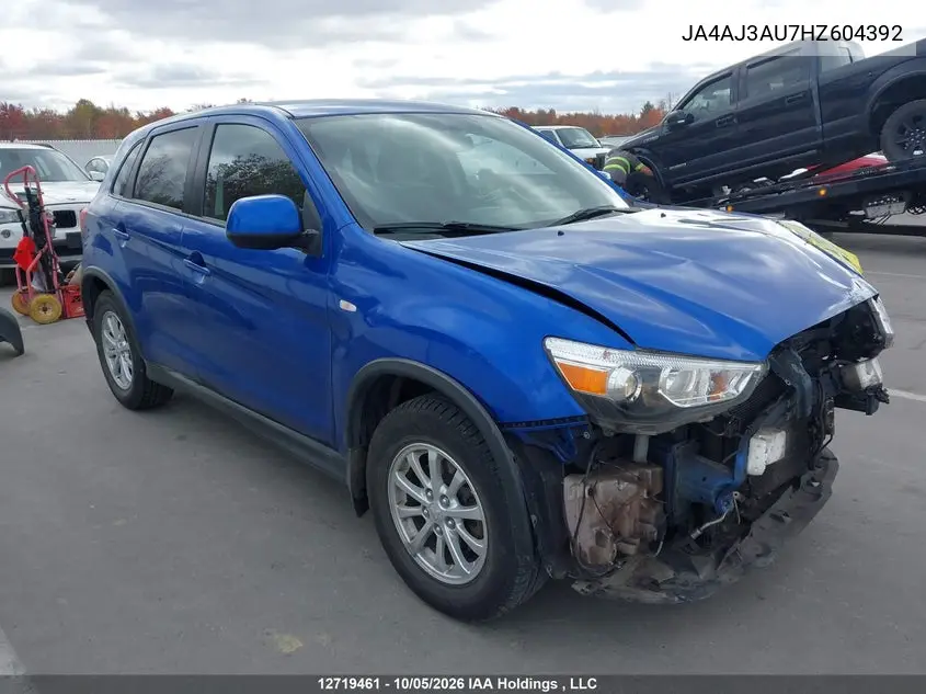 MITSUBISHI RVR 2017, VIN JA4AJ3AU7HZ604392