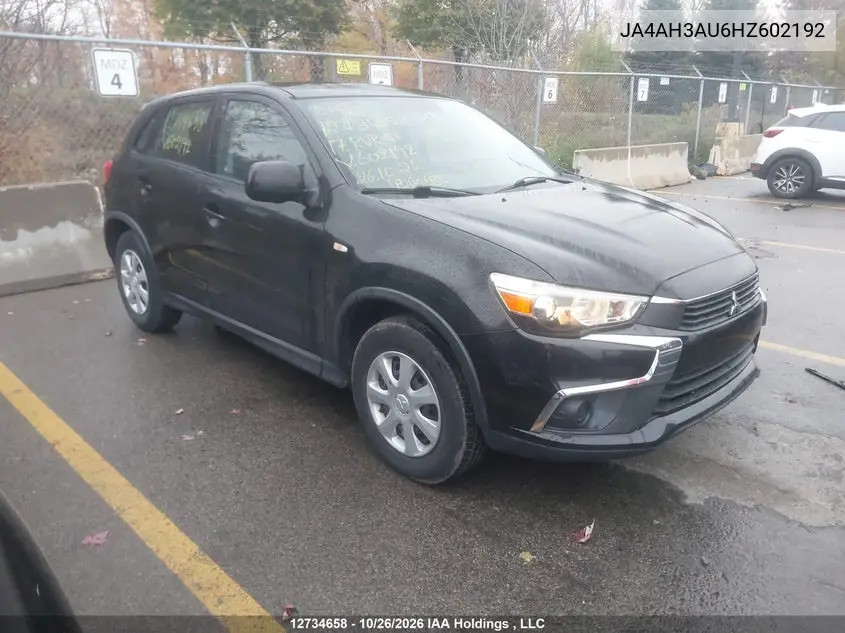MITSUBISHI RVR 2017, VIN JA4AH3AU6HZ602192