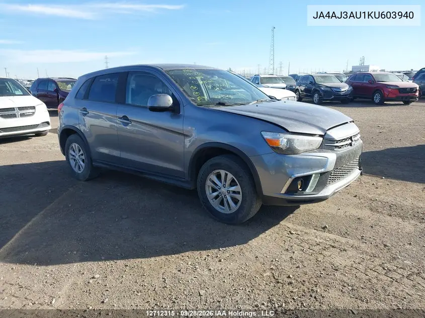 MITSUBISHI RVR 2019, VIN JA4AJ3AU1KU603940