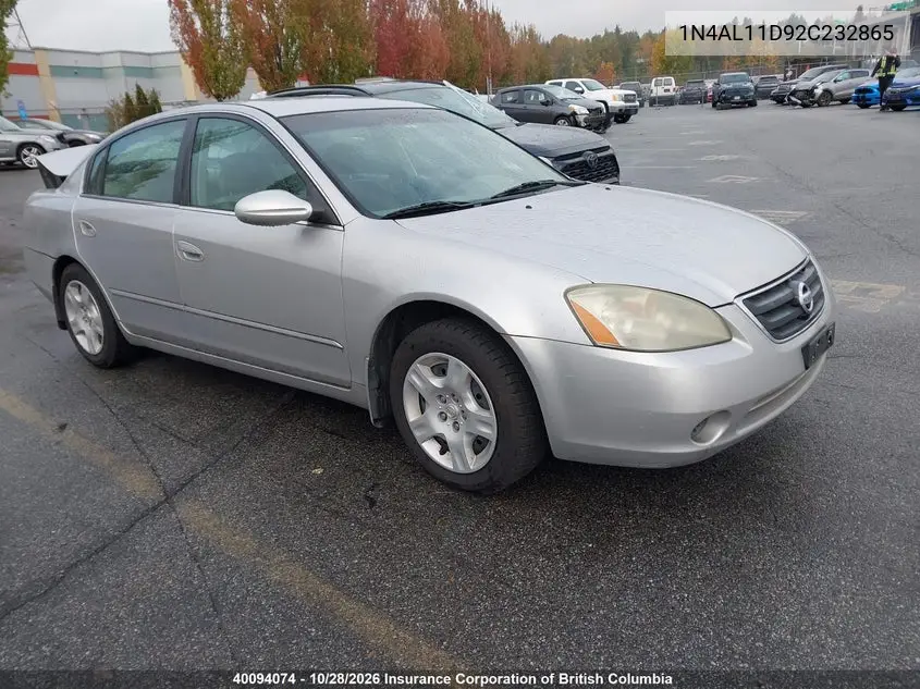 NISSAN ALTIMA 2002, VIN 1N4AL11D92C232865