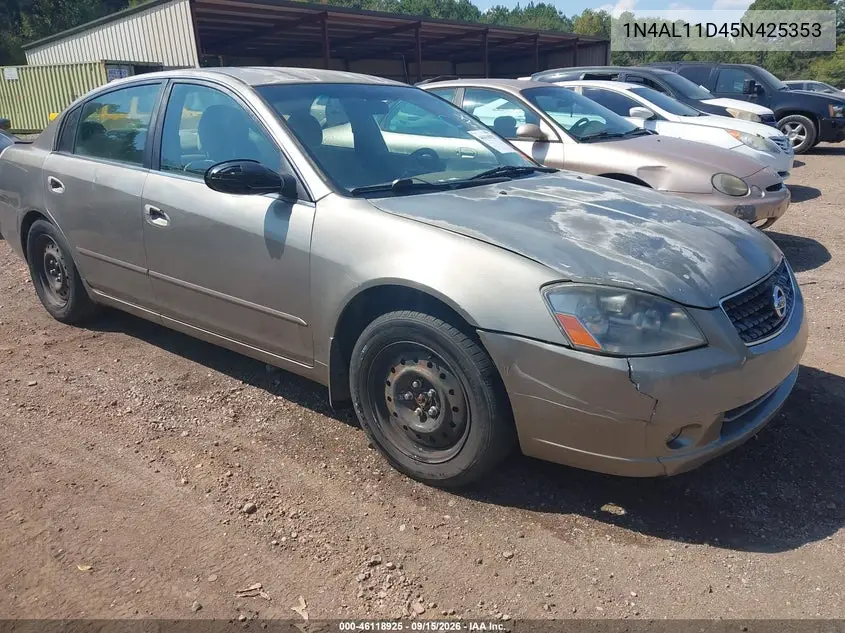 NISSAN ALTIMA 2005, VIN 1N4AL11D45N425353