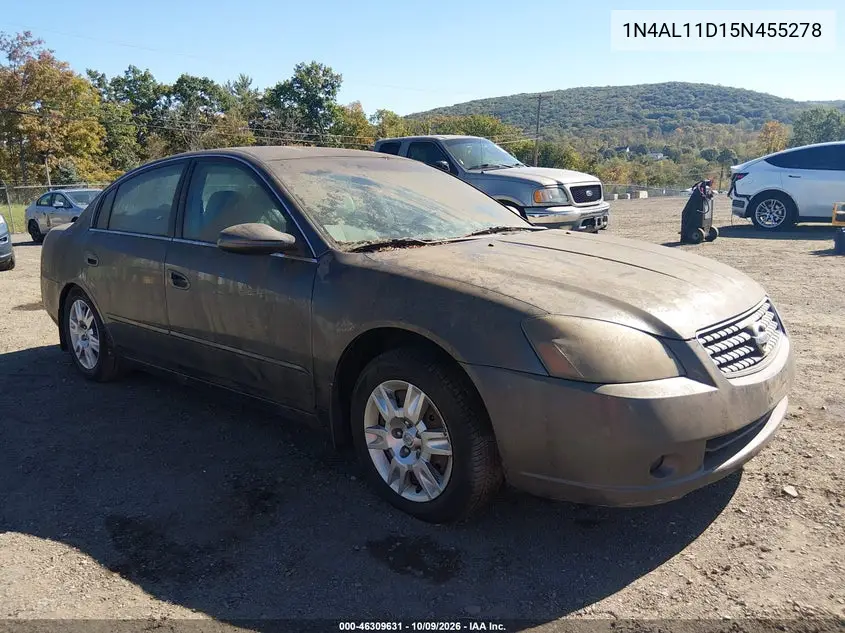 NISSAN ALTIMA 2005, VIN 1N4AL11D15N455278