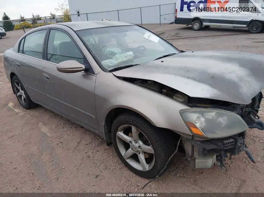 NISSAN ALTIMA 2005, VIN 1N4BL11D45C202374