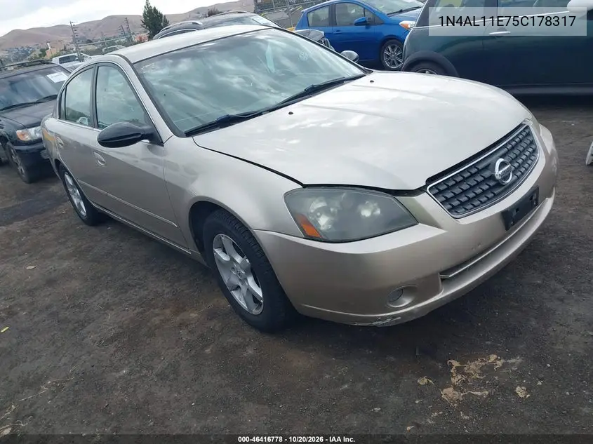 NISSAN ALTIMA 2005, VIN 1N4AL11E75C178317