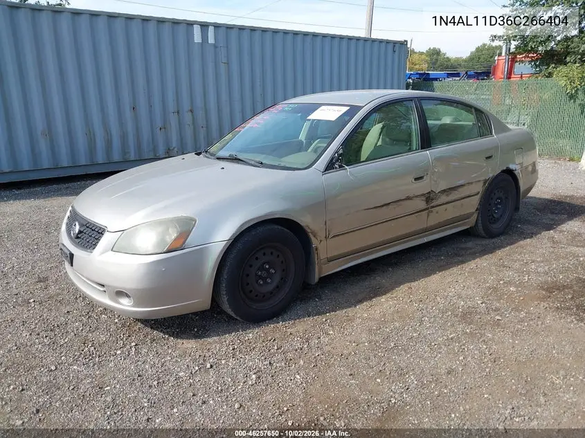 2006 NISSAN ALTIMA VIN 1N4AL11D36C266404 — фото 2
