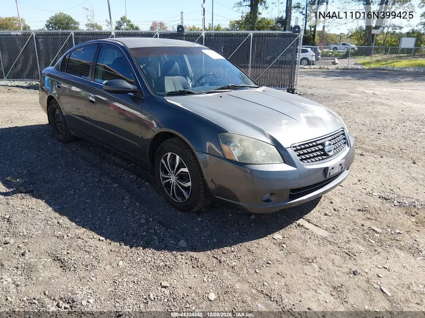 NISSAN ALTIMA 2006, VIN 1N4AL11D16N399425