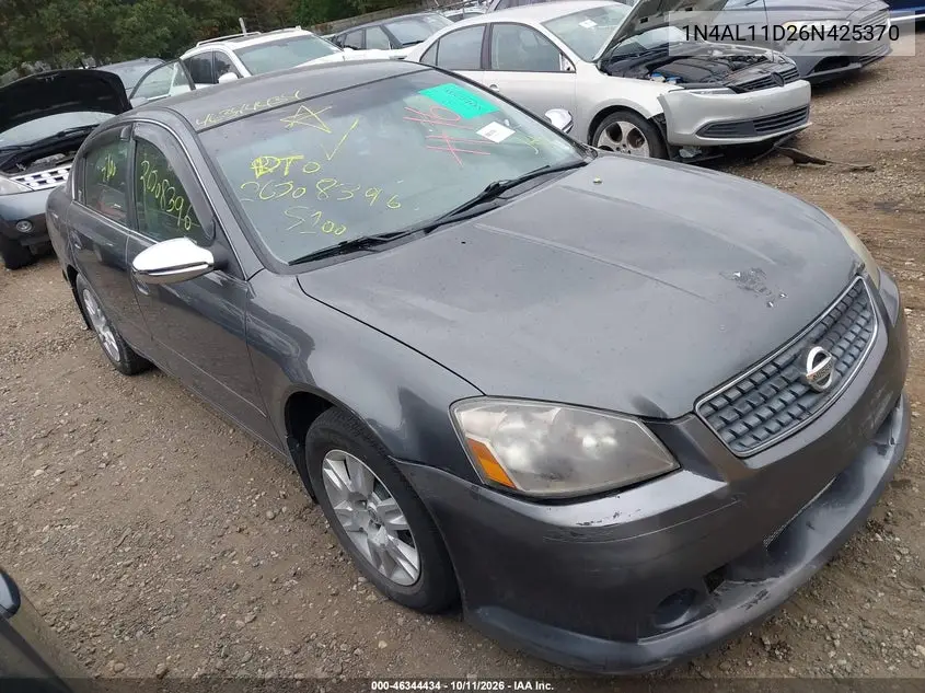NISSAN ALTIMA 2006, VIN 1N4AL11D26N425370