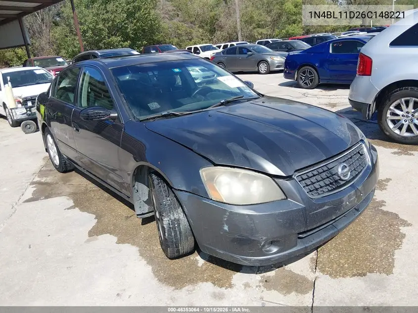 NISSAN ALTIMA 2006, VIN 1N4BL11D26C148221