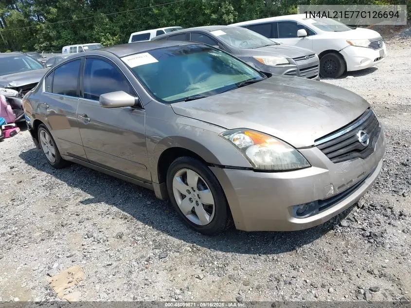 NISSAN ALTIMA 2007, VIN 1N4AL21E77C126694
