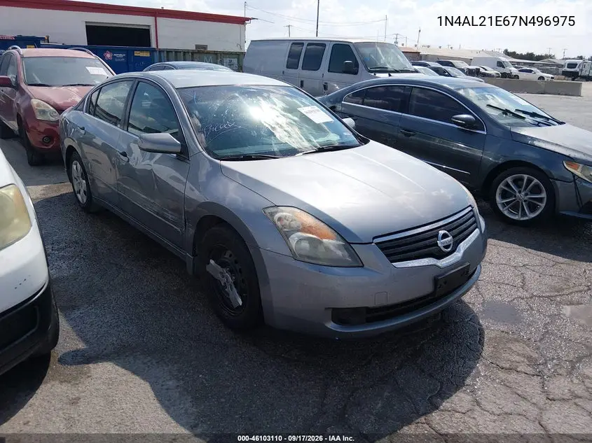 NISSAN ALTIMA 2007, VIN 1N4AL21E67N496975