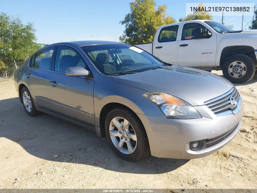 NISSAN ALTIMA 2007, VIN 1N4AL21E97C139852