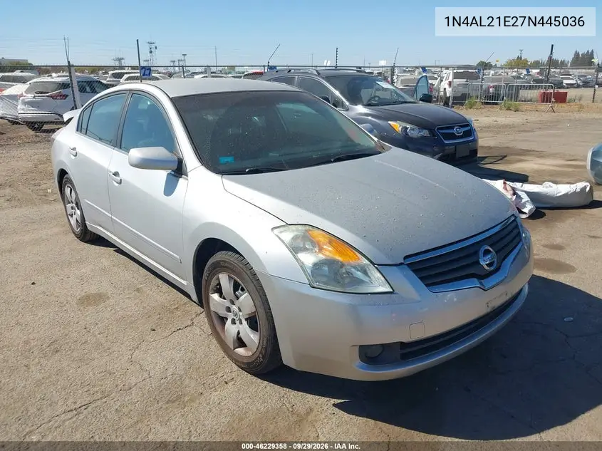 NISSAN ALTIMA 2007, VIN 1N4AL21E27N445036