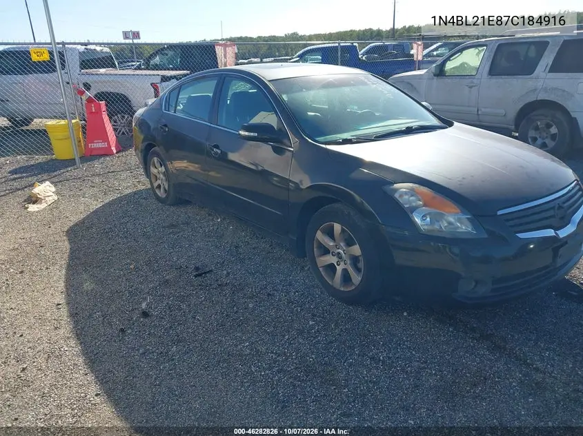 NISSAN ALTIMA 2007, VIN 1N4BL21E87C184916