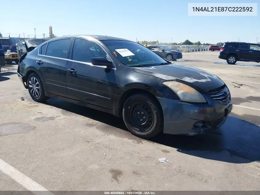NISSAN ALTIMA 2007, VIN 1N4AL21E87C222592