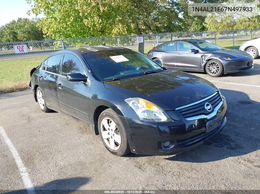 NISSAN ALTIMA 2007, VIN 1N4AL21E67N497933