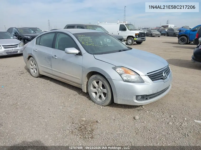 NISSAN ALTIMA 2008, VIN 1N4AL21E58C217206