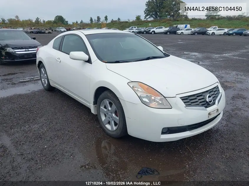 NISSAN ALTIMA 2008, VIN 1N4AL24E58C104450