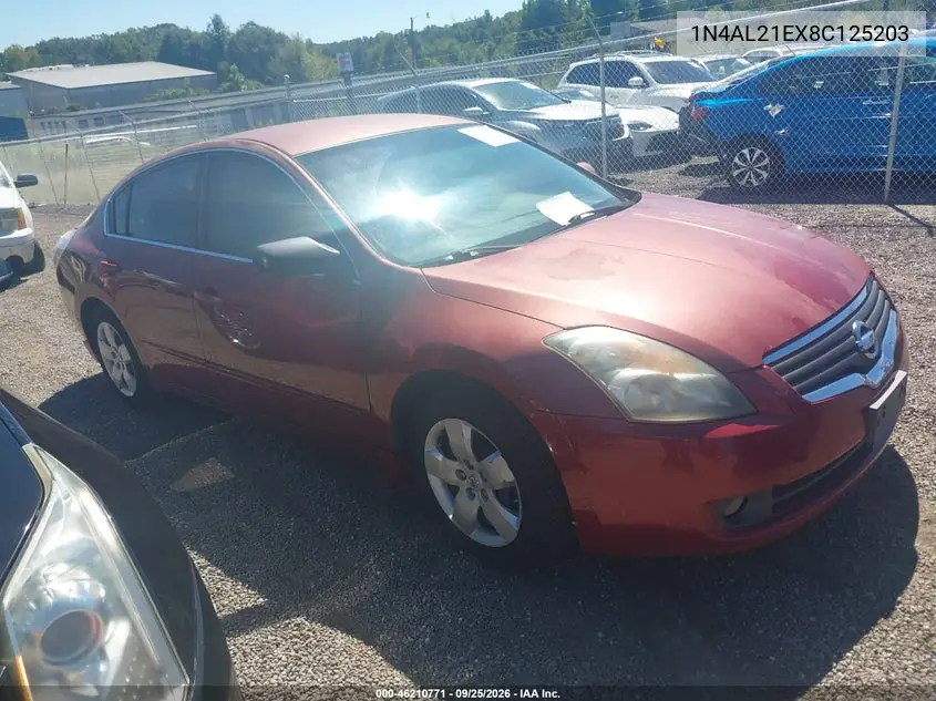 NISSAN ALTIMA 2008, VIN 1N4AL21EX8C125203