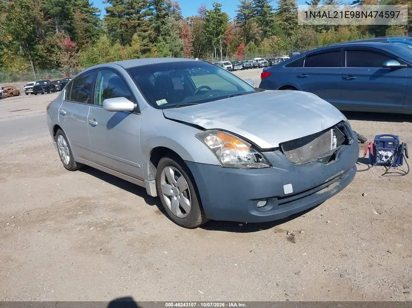 NISSAN ALTIMA 2008, VIN 1N4AL21E98N474597