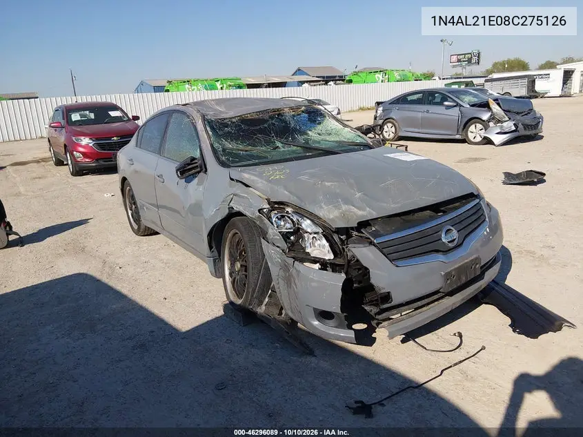 NISSAN ALTIMA 2008, VIN 1N4AL21E08C275126