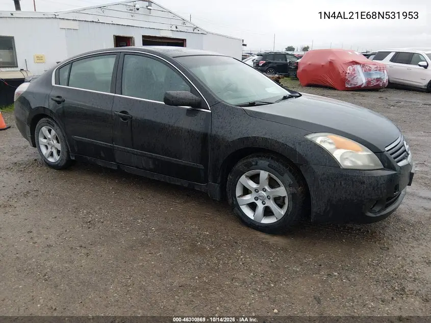 NISSAN ALTIMA 2008, VIN 1N4AL21E68N531953