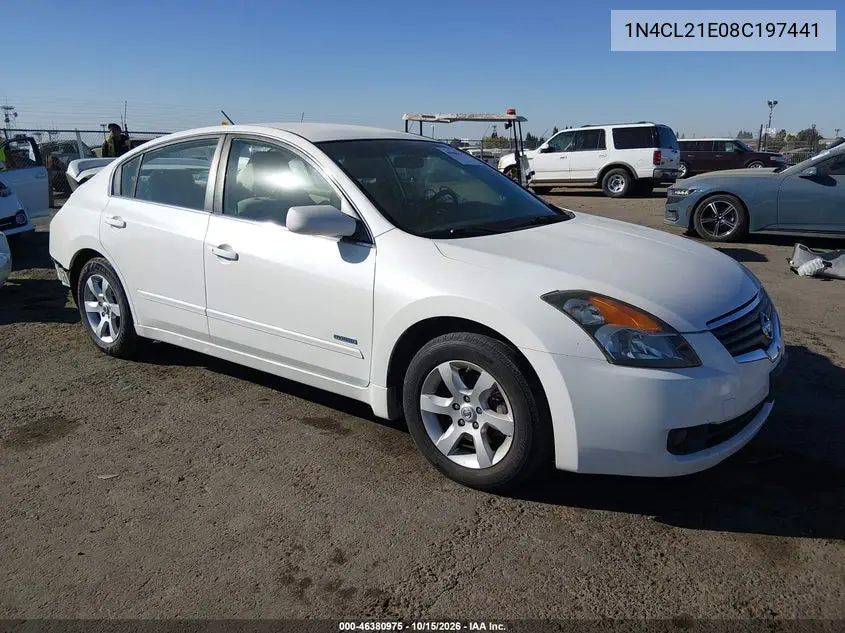 NISSAN ALTIMA 2008, VIN 1N4CL21E08C197441