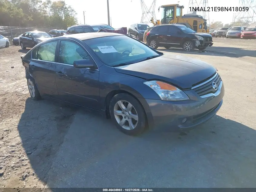NISSAN ALTIMA 2008, VIN 1N4AL21E98N418059