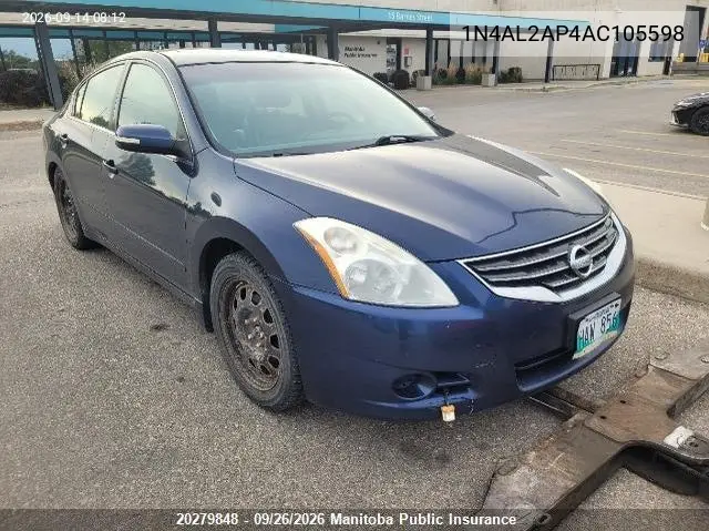 NISSAN ALTIMA 2010, VIN 1N4AL2AP4AC105598