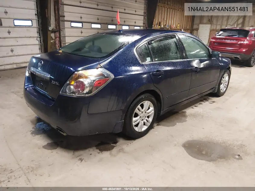 2010 NISSAN ALTIMA VIN 1N4AL2AP4AN551481 — фото 4