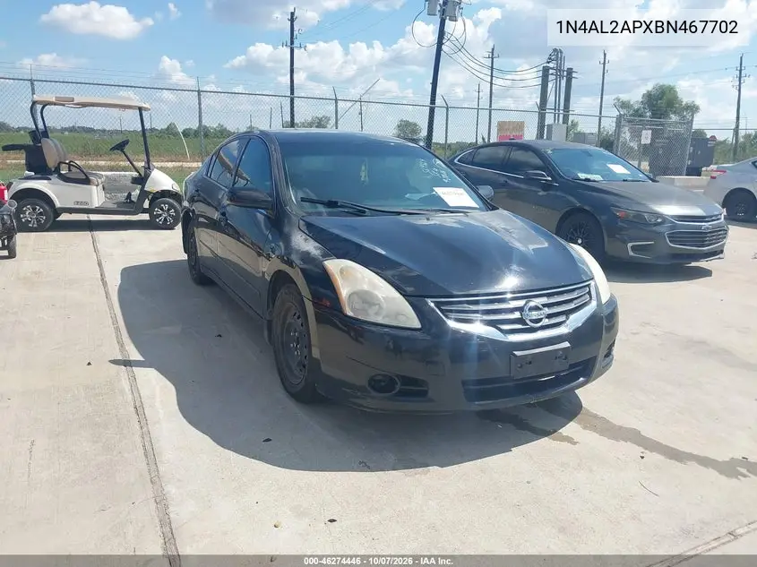 NISSAN ALTIMA 2011, VIN 1N4AL2APXBN467702