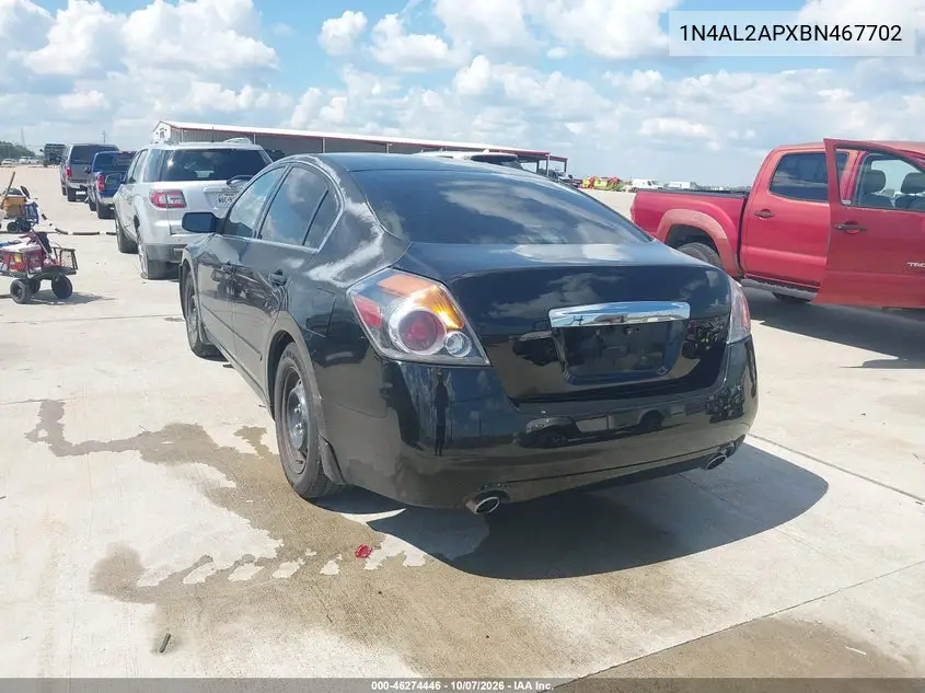 2011 NISSAN ALTIMA VIN 1N4AL2APXBN467702 — фото 3
