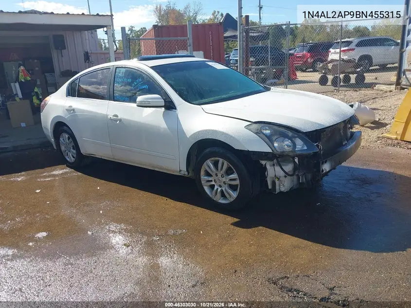 NISSAN ALTIMA 2011, VIN 1N4AL2AP9BN455315
