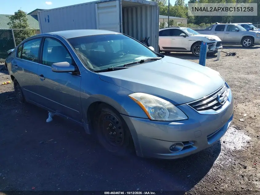 NISSAN ALTIMA 2011, VIN 1N4AL2APXBC151258