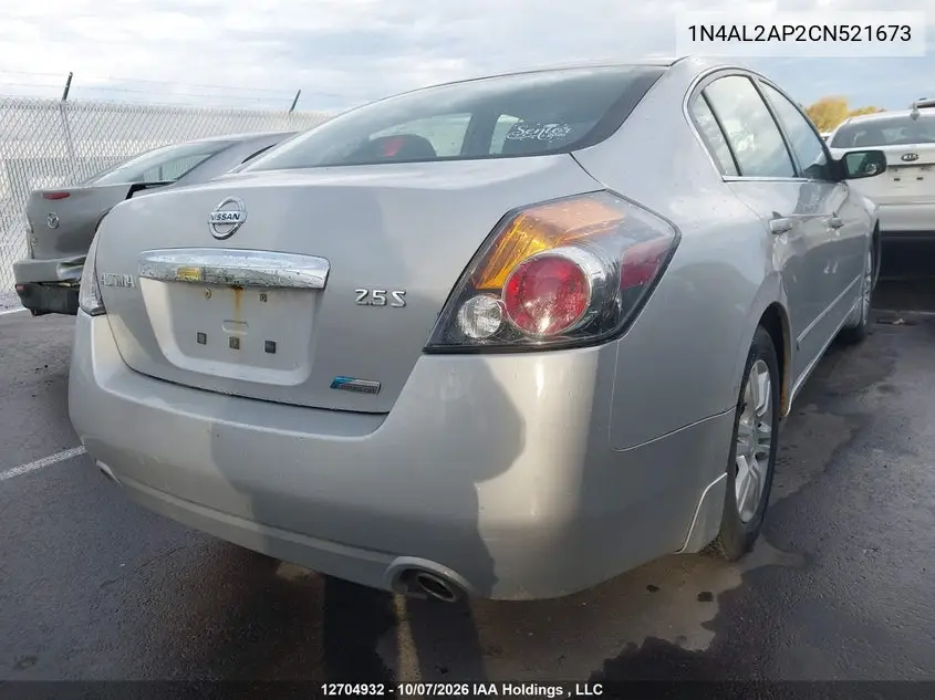 2012 NISSAN ALTIMA VIN 1N4AL2AP2CN521673 — фото 4